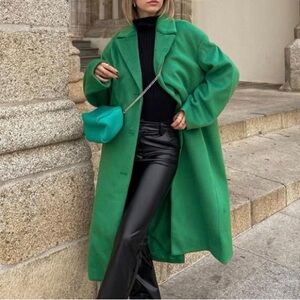H&M Kelly Green Long Coat